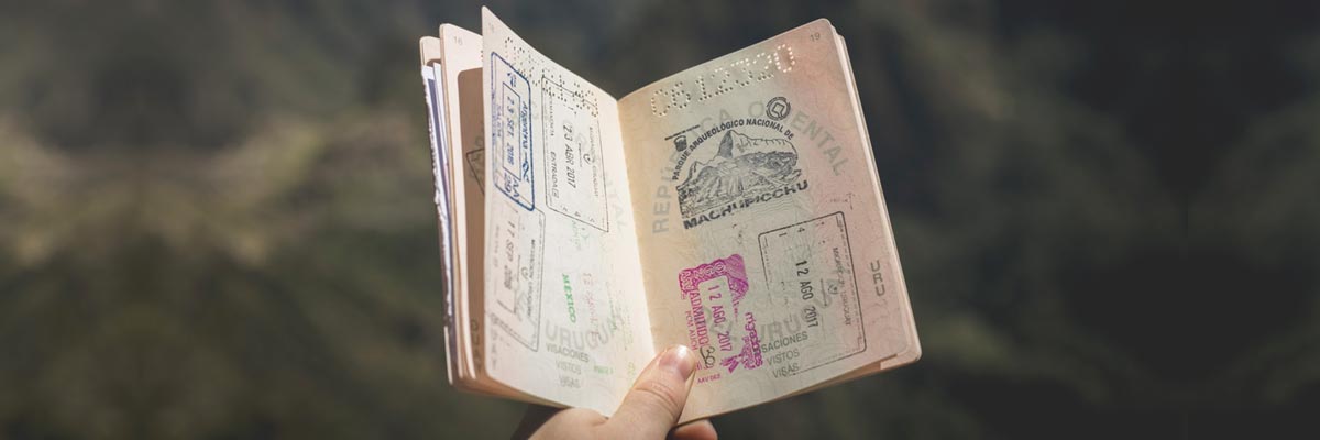 A passport with visa stamps